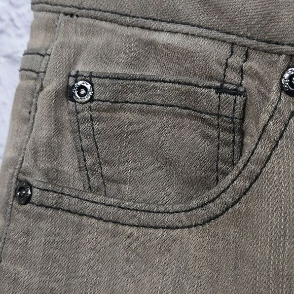 Women's JAG High Rise Straight-Leg Jeans Taupe Distressed Bleach Spots Denim 10 - Picture 5 of 13